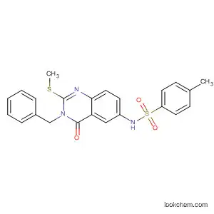 Molecular Structure of 897631-51-5 (Benzenesulfonamide,
N-[3,4-dihydro-2-(methylthio)-4-oxo-3-(phenylmethyl)-6-quinazolinyl]-4-
methyl-)