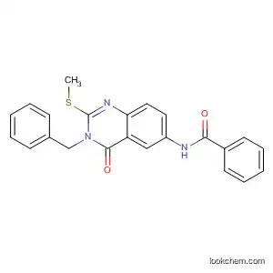 Molecular Structure of 897631-59-3 (Benzamide,
N-[3,4-dihydro-2-(methylthio)-4-oxo-3-(phenylmethyl)-6-quinazolinyl]-)