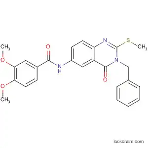 Molecular Structure of 897631-67-3 (Benzamide,
N-[3,4-dihydro-2-(methylthio)-4-oxo-3-(phenylmethyl)-6-quinazolinyl]-3,4
-dimethoxy-)