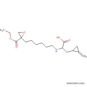 Molecular Structure of 914256-98-7 (Oxiranecarboxylic acid,
2-[6-[[1-carboxy-2-(methylenecyclopropyl)ethyl]amino]hexyl]-, 2-ethyl
ester)