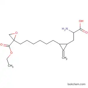 Molecular Structure of 914256-99-8 (Oxiranecarboxylic acid,
2-[6-[2-(2-amino-2-carboxyethyl)-3-methylenecyclopropyl]hexyl]-, 2-ethyl
ester)