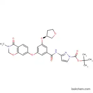 1H-Pyrazole-1-carboxylic acid,
3-[[3-[(3,4-dihydro-3-methyl-4-oxo-2H-1,3-benzoxazin-7-yl)oxy]-5-[[(3S)-
tetrahydro-3-furanyl]oxy]benzoyl]amino]-, 1,1-dimethylethyl ester