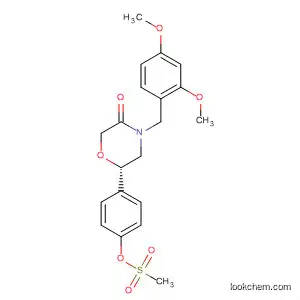 Molecular Structure of 920799-53-7 (3-Morpholinone,
4-[(2,4-dimethoxyphenyl)methyl]-6-[4-[(methylsulfonyl)oxy]phenyl]-, (6S)-)