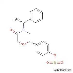 Molecular Structure of 920799-54-8 (3-Morpholinone,
6-[4-[(methylsulfonyl)oxy]phenyl]-4-[(1R)-1-phenylethyl]-, (6S)-)