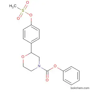 Molecular Structure of 920799-75-3 (4-Morpholinecarboxylic acid, 2-[4-[(methylsulfonyl)oxy]phenyl]-, phenyl
ester, (2S)-)