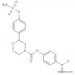Molecular Structure of 920799-76-4 (4-Morpholinecarboxylic acid, 2-[4-[(methylsulfonyl)oxy]phenyl]-,
4-nitrophenyl ester, (2S)-)