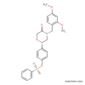 Molecular Structure of 920799-79-7 (3-Morpholinone,
4-[(2,4-dimethoxyphenyl)methyl]-6-[4-[(phenylsulfonyl)oxy]phenyl]-, (6S)-)