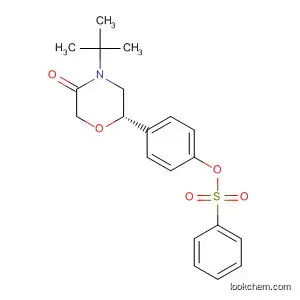 Molecular Structure of 920799-85-5 (3-Morpholinone, 4-(1,1-dimethylethyl)-6-[4-[(phenylsulfonyl)oxy]phenyl]-,
(6S)-)