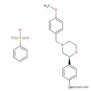 Molecular Structure of 920799-89-9 (Phenol, 4-[(2S)-4-[(4-methoxyphenyl)methyl]-2-morpholinyl]-,
1-benzenesulfonate)