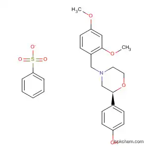 Molecular Structure of 920799-90-2 (Phenol, 4-[(2S)-4-[(2,4-dimethoxyphenyl)methyl]-2-morpholinyl]-,
1-benzenesulfonate)