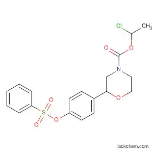Molecular Structure of 920800-00-6 (4-Morpholinecarboxylic acid, 2-[4-[(phenylsulfonyl)oxy]phenyl]-,
1-chloroethyl ester, (2S)-)