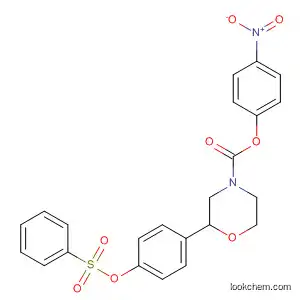 Molecular Structure of 920800-02-8 (4-Morpholinecarboxylic acid, 2-[4-[(phenylsulfonyl)oxy]phenyl]-,
4-nitrophenyl ester, (2S)-)