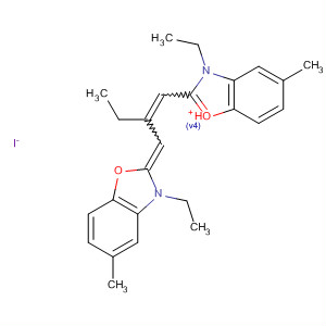 Molecular Structure of 99876-84-3 (Benzoxazolium,
3-ethyl-2-[2-[(3-ethyl-5-methyl-2(3H)-benzoxazolylidene)methyl]-1-buten
yl]-5-methyl-, iodide)