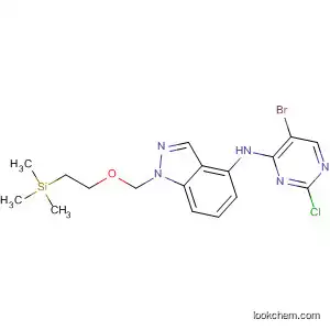 Molecular Structure of 921600-50-2 (1H-Indazol-4-amine,
N-(5-bromo-2-chloro-4-pyrimidinyl)-1-[[2-(trimethylsilyl)ethoxy]methyl]-)