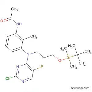 Molecular Structure of 921600-81-9 (Acetamide,
N-[3-[(2-chloro-5-fluoro-4-pyrimidinyl)[3-[[(1,1-dimethylethyl)dimethylsilyl
]oxy]propyl]amino]-2-methylphenyl]-)