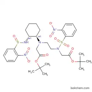 Molecular Structure of 921927-53-9 (Glycine,
N-[2-[[2-(1,1-dimethylethoxy)-2-oxoethyl][(1R,2R)-2-[[(2-nitrophenyl)sulf
onyl]amino]cyclohexyl]amino]ethyl]-N-[(2-nitrophenyl)sulfonyl]-,
1,1-dimethylethyl ester, rel-)