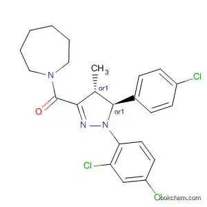 Molecular Structure of 921932-16-3 (Methanone,
[(4R,5S)-5-(4-chlorophenyl)-1-(2,4-dichlorophenyl)-4,5-dihydro-4-methyl
-1H-pyrazol-3-yl](hexahydro-1H-azepin-1-yl)-, rel-)