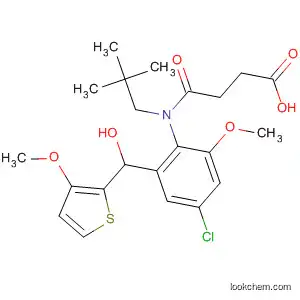Molecular Structure of 922161-72-6 (Butanoic acid,
4-[[4-chloro-2-[hydroxy(3-methoxy-2-thienyl)methyl]-6-methoxyphenyl](2,
2-dimethylpropyl)amino]-4-oxo-)