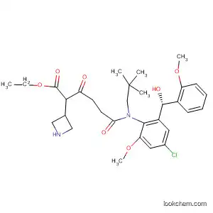 Molecular Structure of 922162-20-7 (3-Azetidineacetic acid,
1-[4-[[4-chloro-2-[(S)-hydroxy(2-methoxyphenyl)methyl]-6-methoxyphenyl
](2,2-dimethylpropyl)amino]-1,4-dioxobutyl]-, ethyl ester)