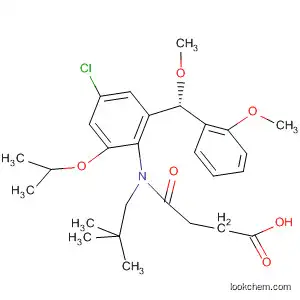 Molecular Structure of 922162-39-8 (Butanoic acid,
4-[[4-chloro-2-[(S)-methoxy(2-methoxyphenyl)methyl]-6-(1-methylethoxy)
phenyl](2,2-dimethylpropyl)amino]-4-oxo-)