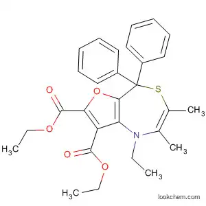 Molecular Structure of 923286-28-6 (Furo[3,2-e][1,4]thiazepine-7,8-dicarboxylic acid,
1-ethyl-1,5-dihydro-2,3-dimethyl-5,5-diphenyl-, 7,8-diethyl ester)