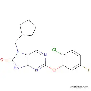 Molecular Structure of 924293-14-1 (8H-Purin-8-one,
2-(2-chloro-5-fluorophenoxy)-7-(cyclopentylmethyl)-7,9-dihydro-)