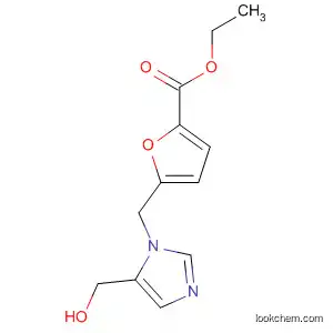 Molecular Structure of 924669-19-2 (2-Furancarboxylic acid, 5-[[5-(hydroxymethyl)-1H-imidazol-1-yl]methyl]-,
ethyl ester)