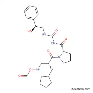 Molecular Structure of 924883-99-8 (2-Pyrrolidinecarboxamide,
1-[(2R)-3-cyclopentyl-2-[(formylhydroxyamino)methyl]-1-oxopropyl]-N-[[[(
2S)-2-hydroxy-2-phenylethyl]amino]carbonyl]-, (2S)-)
