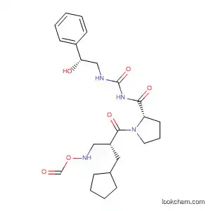 Molecular Structure of 924884-00-4 (2-Pyrrolidinecarboxamide,
1-[(2R)-3-cyclopentyl-2-[(formylhydroxyamino)methyl]-1-oxopropyl]-N-[[[(
2R)-2-hydroxy-2-phenylethyl]amino]carbonyl]-, (2S)-)