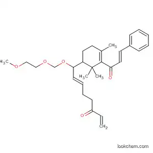 Molecular Structure of 925212-45-9 (1,6-Octadien-3-one,
8-[(2-methoxyethoxy)methoxy]-8-[2,2,4-trimethyl-3-[(2E)-1-oxo-3-phenyl-
2-propen-1-yl]-3-cyclohexen-1-yl]-, (6E)-)