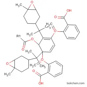 Molecular Structure of 926904-71-4 (Benzoic acid, 4,4'-[1,4-phenylenebis(methyleneoxy)]bis-,
1,1'-bis[1-methyl-1-(6-methyl-7-oxabicyclo[4.1.0]hept-3-yl)ethyl] ester)