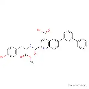 Molecular Structure of 927423-91-4 (L-Tyrosine, N-[(6-[1,1'-biphenyl]-3-yl-4-carboxy-2-quinolinyl)carbonyl]-,
1-methyl ester)