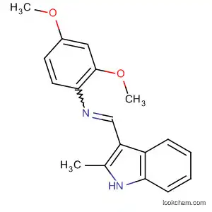Molecular Structure of 66727-55-7 (Benzenamine, 2,4-dimethoxy-N-[(2-methyl-1H-indol-3-yl)methylene]-)