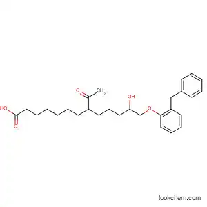 Molecular Structure of 67587-25-1 (Tridecanoic acid, 8-acetyl-12-hydroxy-13-[2-(phenylmethyl)phenoxy]-)