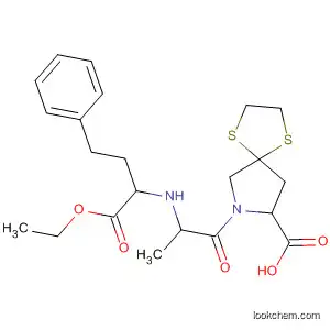 Molecular Structure of 83507-87-3 (1,4-Dithia-7-azaspiro[4.4]nonane-8-carboxylic acid,
7-[2-[[1-(ethoxycarbonyl)-3-phenylpropyl]amino]-1-oxopropyl]-)