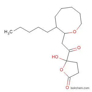 Molecular Structure of 110562-14-6 (2(3H)-Furanone, dihydro-5-hydroxy-5-[(8-pentyl-2-oxocanyl)acetyl]-)