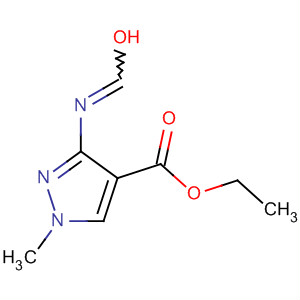 Molecular Structure of 114936-04-8 (1H-Pyrazole-4-carboxylic acid, 3-[(hydroxymethylene)amino]-1-methyl-,
ethyl ester)