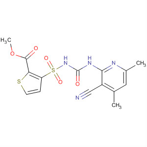 Molecular Structure of 115904-66-0 (2-Thiophenecarboxylic acid,
3-[[[[(3-cyano-4,6-dimethyl-2-pyridinyl)amino]carbonyl]amino]sulfonyl]-,
methyl ester)