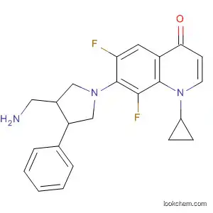 Molecular Structure of 116169-43-8 (4(1H)-Quinolinone,
7-[3-(aminomethyl)-4-phenyl-1-pyrrolidinyl]-1-cyclopropyl-6,8-difluoro-)