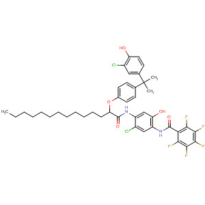 Benzamide, N-[5-chloro-4-[[2-[4-[1-(3-chloro-4-hydroxyphenyl)-1-methylethyl]phenoxy ]-1-oxotetradecyl]amino]-2-hydroxyphenyl]-2,3,4,5,6-pentafluoro-