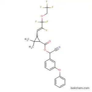 Molecular Structure of 116397-00-3 (Cyclopropanecarboxylic acid,
2,2-dimethyl-3-[2,3,3-trifluoro-3-(2,2,2-trifluoroethoxy)-1-propenyl]-,
cyano(3-phenoxyphenyl)methyl ester)