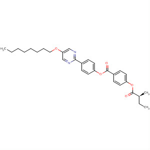 Molecular Structure of 116399-48-5 (Benzoic acid, 4-(2-methyl-1-oxobutoxy)-,
4-[5-(octyloxy)-2-pyrimidinyl]phenyl ester, (S)-)