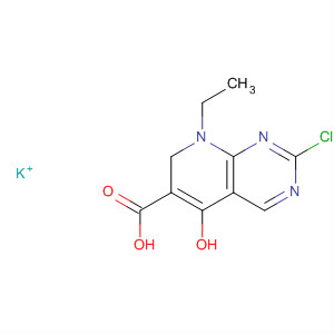 Molecular Structure of 116429-90-4 (Pyrido[2,3-d]pyrimidine-6-carboxylic acid,
2-chloro-8-ethyl-7,8-dihydro-5-hydroxy-, monopotassium salt)