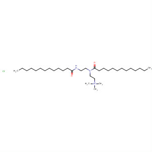 Molecular Structure of 116430-06-9 (Ethanaminium,
N,N,N-trimethyl-2-[(1-oxotridecyl)[2-[(1-oxotridecyl)amino]ethyl]amino]-,
chloride)