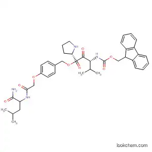 L-Proline, 1-[N-[(9H-fluoren-9-ylmethoxy)carbonyl]-D-valyl]-,
[4-[2-[[1-(aminocarbonyl)-3-methylbutyl]amino]-2-oxoethoxy]phenyl]meth
yl ester, (S)-