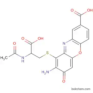Molecular Structure of 116511-06-9 (3H-Phenoxazine-8-carboxylic acid,
1-[[2-(acetylamino)-2-carboxyethyl]thio]-2-amino-3-oxo-)