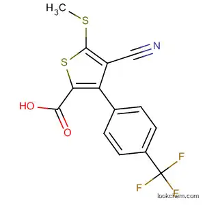 Molecular Structure of 116525-65-6 (2-Thiophenecarboxylic acid,
4-cyano-5-(methylthio)-3-[4-(trifluoromethyl)phenyl]-)