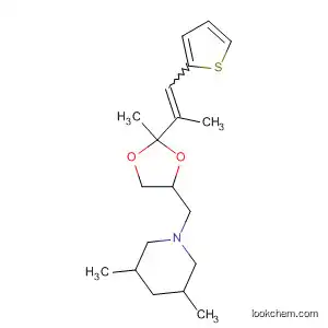 Molecular Structure of 116610-19-6 (Piperidine,
3,5-dimethyl-1-[[2-methyl-2-[1-methyl-2-(2-thienyl)ethenyl]-1,3-dioxolan-
4-yl]methyl]-)