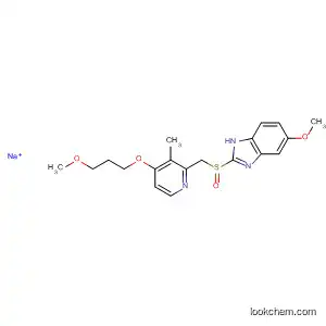 Molecular Structure of 117976-53-1 (1H-Benzimidazole,
5-methoxy-2-[[[4-(3-methoxypropoxy)-3-methyl-2-pyridinyl]methyl]sulfinyl
]-, sodium salt)