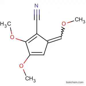Molecular Structure of 129064-72-8 (1,3-Cyclopentadiene-1-carbonitrile,
2,3-dimethoxy-5-(methoxymethylene)-, (E)-)